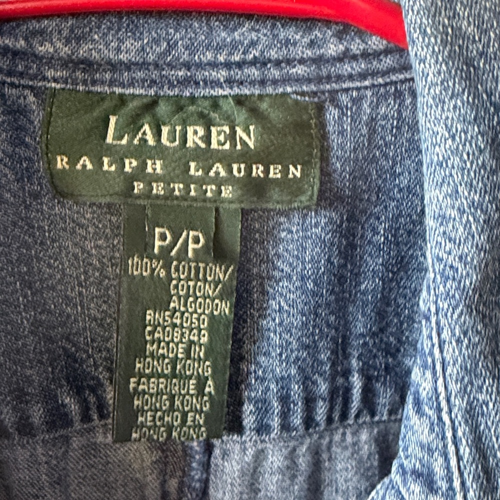 Vintage 90 Lauren Ralph Lauren Denim Dress Size P/P - Picture 3 of 4